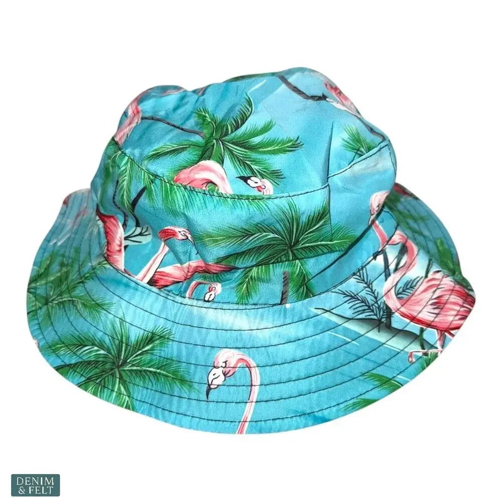 TUNEVUSE Boys Flamingo‎ 3pc Cabana Set Shirt Shorts Hat Beach Vacation NEW~NWT!!